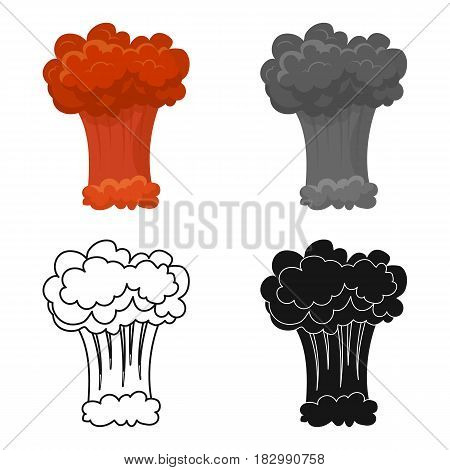 Nuclear explosion icon in cartoon design isolated on white background. Explosions symbol stock vector illustration.