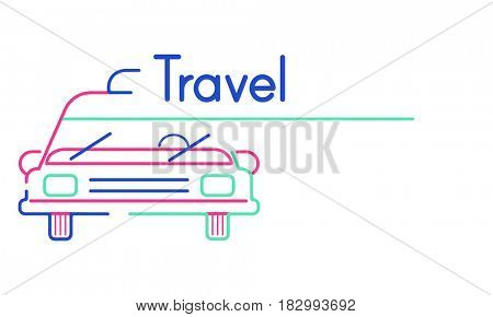 Illustration of automotive car rental transportation