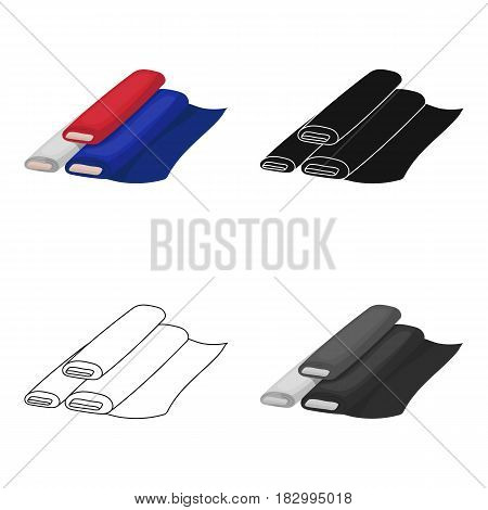 Rolls of cloth icon in cartoon design isolated on white background. France country symbol stock vector illustration.