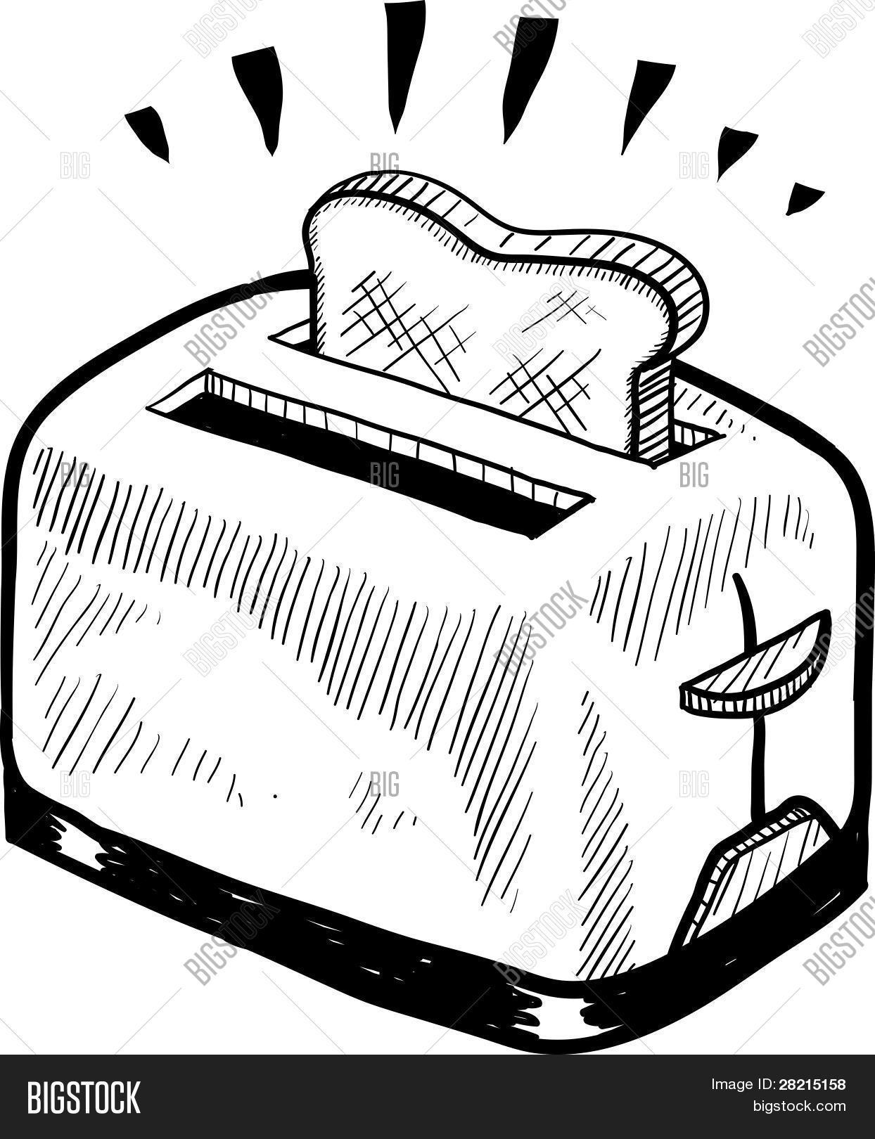 Toaster Sketch Vector & Photo (Free Trial) Bigstock