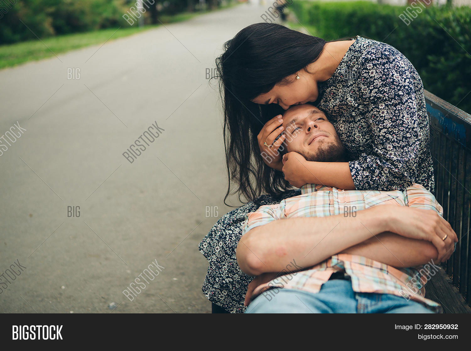 hugging couple in love