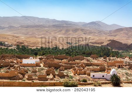 Oasis And Ruined Village Of Tamerza In Tunisia