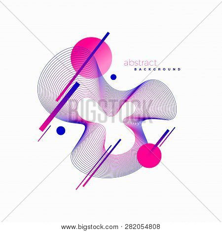 Vector Astract Design. Avant-garde Style Abstract Illustration With Guilloche Waveform Element.