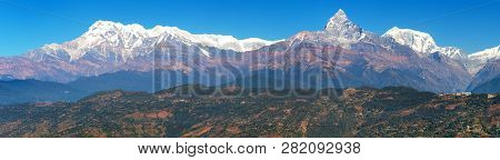Mount Annapurna Range, Nepal Himalayas Mountains, Panoramic View