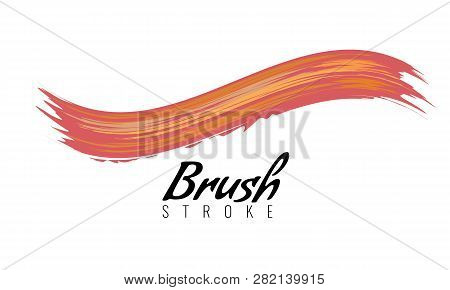 Watercolor Brush Stroke Or Acrylic Paint Smear. Art Cover Drawing Theme Symbol. Vector Illustration.