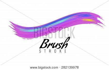 Watercolor Brush Stroke Or Acrylic Paint Smear. Art Cover Drawing Theme Symbol. Vector Illustration.