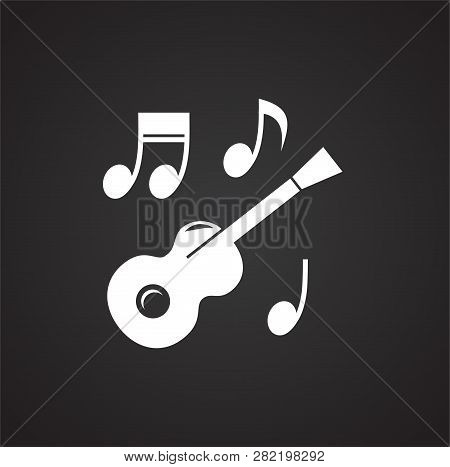 Birthday Party Music Icon On Black Background For Graphic And Web Design, Modern Simple Vector Sign.
