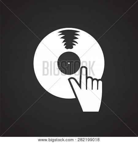 Birthday Vinyl Disc On Black Background For Graphic And Web Design, Modern Simple Vector Sign. Inter