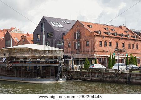 Klaipeda, Lithuania - September 22, 2018: View Of The Embankment In The Center Of Klaipeda (former G