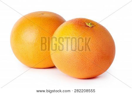 Fresh Raw Grapefruit (citrus X Paradisi) Isolated On White Background
