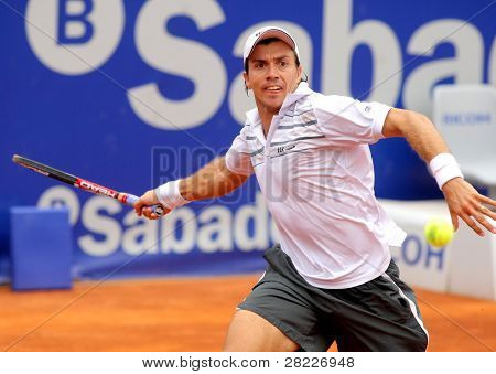BARCELONA - 20 Nisan: Arjantinli tenis oyuncusu Carlos Berlocq eylemi sırasında ilk turda Eşleştir