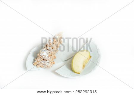Red Apple Vs Red Velvet Cupcake - Snack Decision Between Healthy Food Or Junk Food
