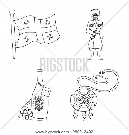 Vector Design Of Traditions And National Sign. Collection Of Traditions And Sightseeing Vector Icon 