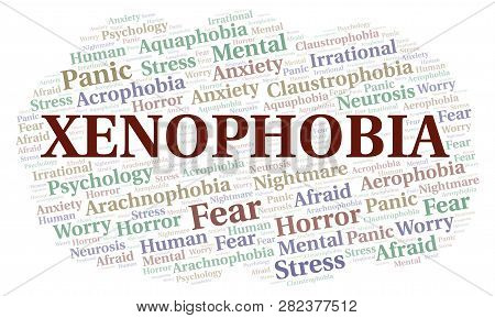 Xenophobia Word Cloud. Wordcloud Made With Text Only.