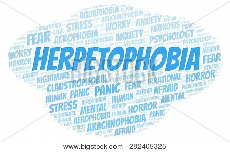 Herpetophobia Word Cloud. Wordcloud Made With Text Only.