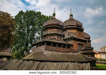 Scenic View Of Greek Catholic Wooden Church Of St. Georges Church, Unesco, Drohobych, Ukraine