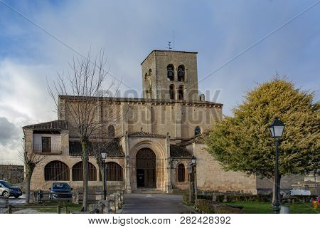 Sepulveda, Segovia, Spain; March 2018:  View Of Sanctuary Of The Virgin Of The Rock, In Village Of S