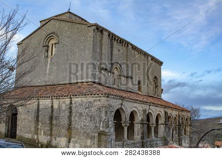 Sepulveda, Segovia, Spain; March 2018:  View Of The Church El Salvador In Sepulveda