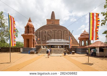 Anuradhapura, Sri Lanka - August 21, 2018: Ancient Buddhist Stupa Abhayagiri Vihara. Anuradhapura Is