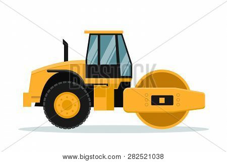 Flat Roll Vector Design. Heavy Machinery, Vector Design Of Heavy Machinery Used In The Mining Indust