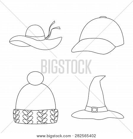 Isolated Object Of Headgear And Napper Icon. Collection Of Headgear And Helmet Stock Vector Illustra