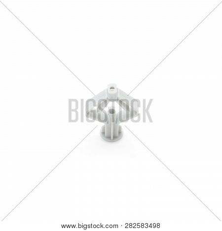 Plastic Dowel For Drywall Isolated On White Background.