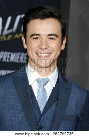 Keean Johnson at the Los Angeles premiere of 'Alita: Battle Angel' held at the Regency Village Theatre in Westwood, USA on February 5, 2019.