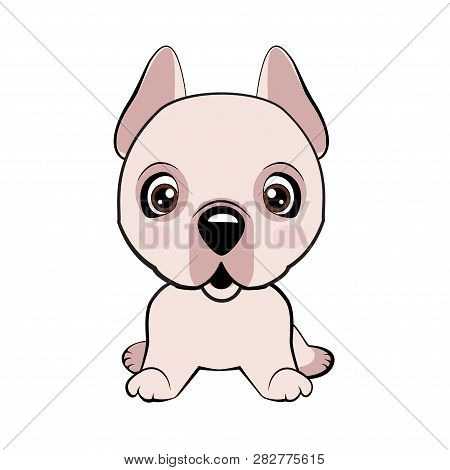 Vector Stock Illustration Isolated Emoji Character Cartoon Dog Embarrassed, Shy And Blushes Sticker 