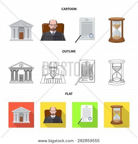 Vector Illustration Of Law And Lawyer Icon. Set Of Law And Justice Vector Icon For Stock.