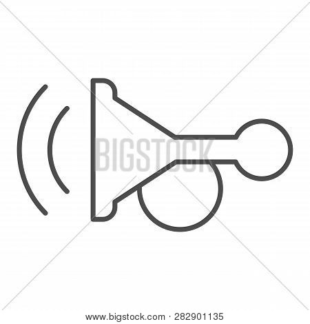 Beep Thin Line Icon. Horn Vector Illustration Isolated On White. Car Signal Outline Style Design, De