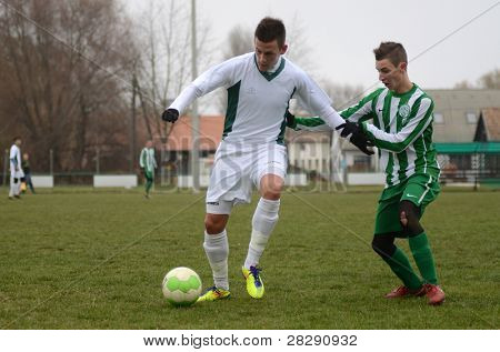 KAPOSVÁR, Maďarsko - 27. listopadu: Neidentifikovaný hráči v akci na Maďarské národní Championsh