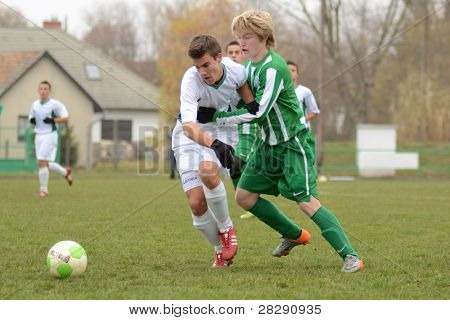 KAPOSVÁR, Maďarsko - 27. listopadu: Neidentifikovaný hráči v akci na Maďarské národní Championsh