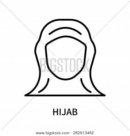 Hijab Icon Isolated On White Background. Hijab Icon Simple Sign. Hijab Icon Trendy And Modern Symbol