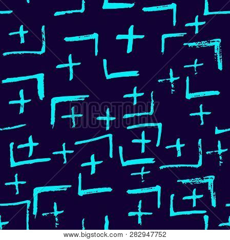 Tie Dye Japanese Geometric Winter Seamless Pattern. Scribble Cartoon Doodle Craft Texture. Geo Wabi 