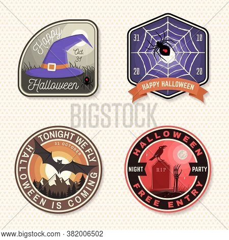 Halloween Beer Party Patch. Halloween Retro Badge, Pin. Sticker For Logo, Print, Seal, Stamp. Scarec
