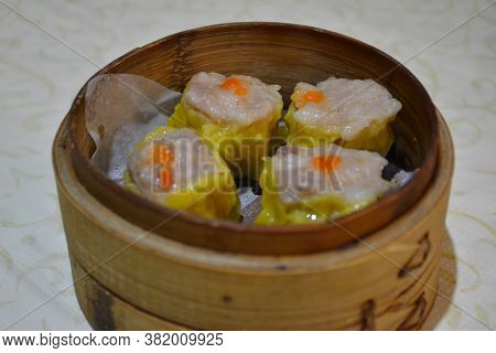 Steam Pork And Shrimp Siomai Food Menu Serve In Chinese Restaurant