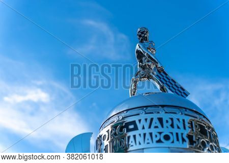 August 21, 2020 - Indianapolis, Indiana, USA: The Borg Warner Trophy goes on display before the final practice for the Indianapolis 500 at Indianapolis Motor Speedway in Indianapolis Indiana.
