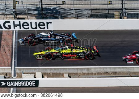 August 21, 2020 - Indianapolis, Indiana, USA: FELIX ROSENQVIST (10) of Varnamo, Sweden  practices for the Indianapolis 500 at the Indianapolis Motor Speedway in Indianapolis, Indiana.