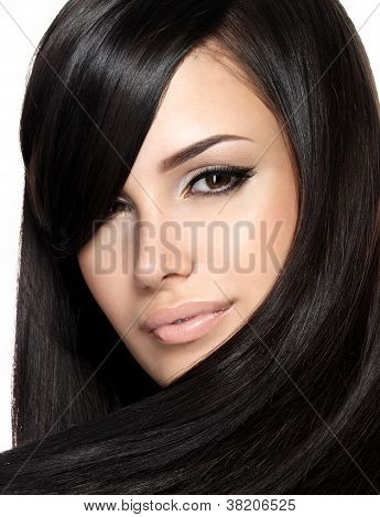 Beautiful Woman With Straight Hair