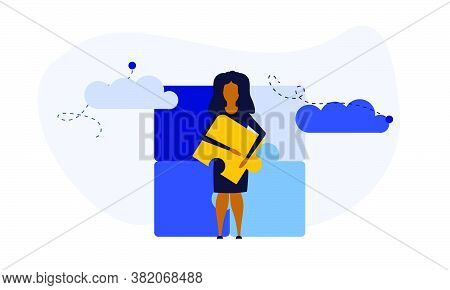 Puzzle Team Work Vector Illustration Concept Partner. Partnership Teamwork Business People Collabora