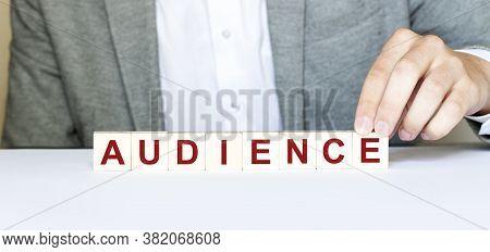Word Audience Made With Wood Building Blocks