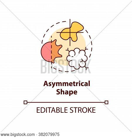 Asymmetrical Shape Concept Icon. Warning Sign. Abcdes Of Melanoma. Abnormal Moles Idea Thin Line Ill