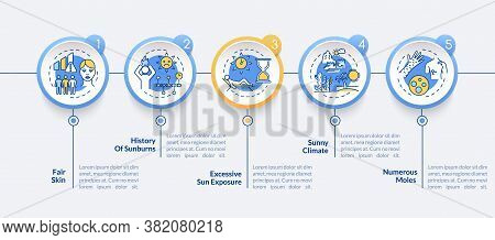 Skin Cancer Risk Factors Vector Infographic Template. Excessive Sun Exposure. Presentation Design El
