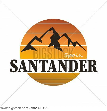 Santander Spain City Travel. Design Logo Vector. White Background