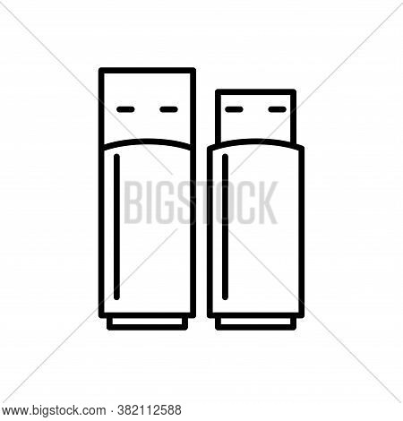 Flashdisk, Memory, Save Icon With Outline Stylefor Your Web Design, Logo, Ui. Illustration