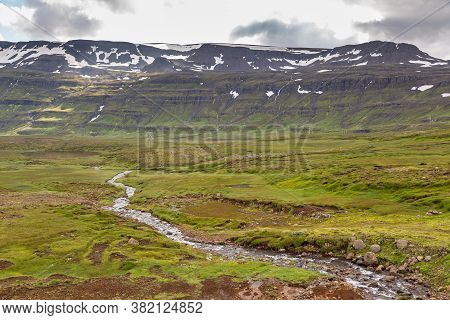 Mountain View In Austurland,region In East Iceland.