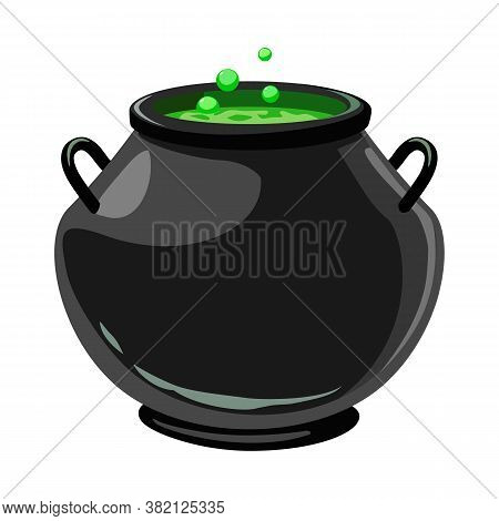 Vector Design Of Cauldron And Potion Icon. Graphic Of Cauldron And Boiler Vector Icon For Stock.