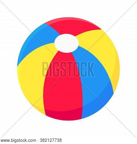 Bouncing Beach Ball Flat Style Design Vector Illustration Icon Sign Isolated On White Background. Re