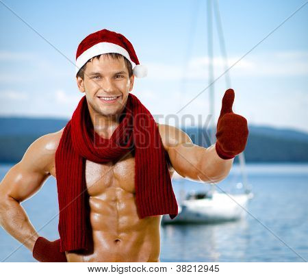 Seksowny mężczyzna Santa Claus