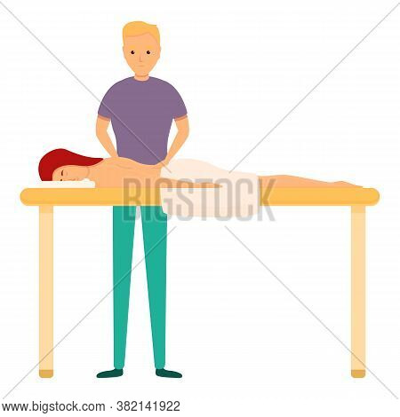 Therapy Masseur Icon. Cartoon Of Therapy Masseur Vector Icon For Web Design Isolated On White Backgr